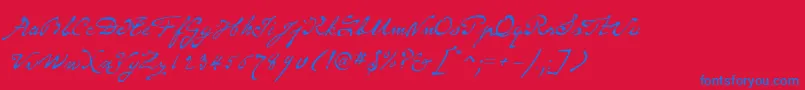 P22MonetRegular Font – Blue Fonts on Red Background