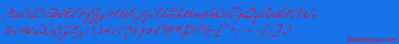Police P22MonetRegular – polices rouges sur fond bleu