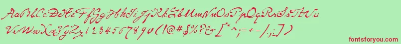 fuente P22MonetRegular – Fuentes Rojas Sobre Fondo Verde