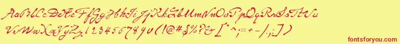 Шрифт P22MonetRegular – красные шрифты на жёлтом фоне