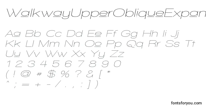 A fonte WalkwayUpperObliqueExpand – alfabeto, números, caracteres especiais