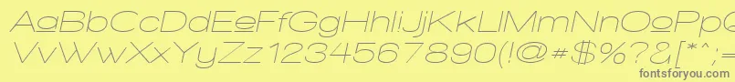 WalkwayUpperObliqueExpand Font – Gray Fonts on Yellow Background