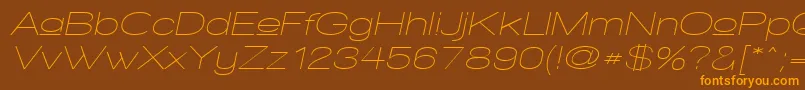 WalkwayUpperObliqueExpand Font – Orange Fonts on Brown Background