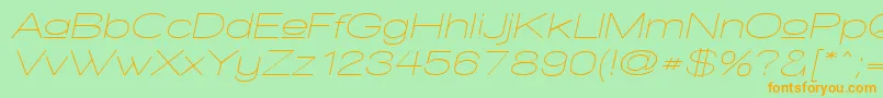 WalkwayUpperObliqueExpand Font – Orange Fonts on Green Background