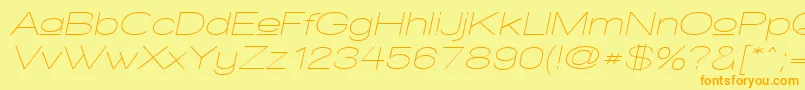 WalkwayUpperObliqueExpand Font – Orange Fonts on Yellow Background