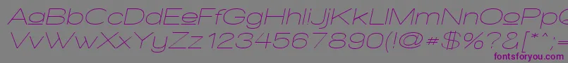 WalkwayUpperObliqueExpand Font – Purple Fonts on Gray Background