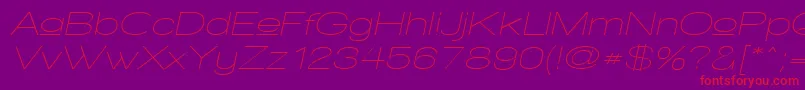 WalkwayUpperObliqueExpand Font – Red Fonts on Purple Background