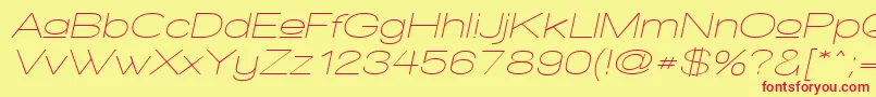 WalkwayUpperObliqueExpand Font – Red Fonts on Yellow Background