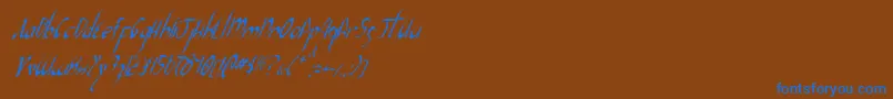 Xaphan2ci Font – Blue Fonts on Brown Background