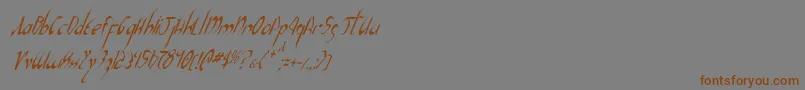 Xaphan2ci Font – Brown Fonts on Gray Background