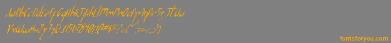 Xaphan2ci Font – Orange Fonts on Gray Background