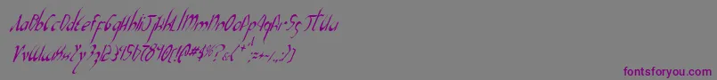 Xaphan2ci-Schriftart – Violette Schriften auf grauem Hintergrund