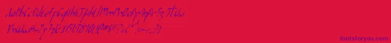 Xaphan2ci Font – Purple Fonts on Red Background