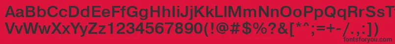 フォントPragmaticalightfttBold – 赤い背景に黒い文字