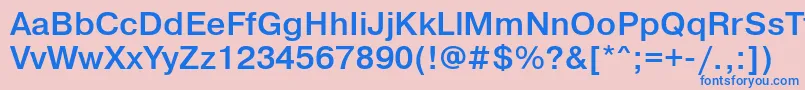 フォントPragmaticalightfttBold – ピンクの背景に青い文字