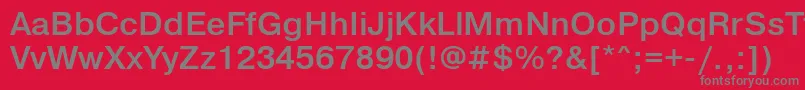 フォントPragmaticalightfttBold – 赤い背景に灰色の文字
