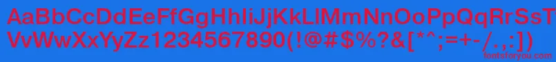 PragmaticalightfttBold Font – Red Fonts on Blue Background