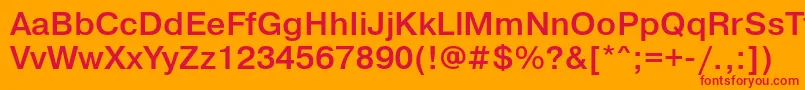 PragmaticalightfttBold-Schriftart – Rote Schriften auf orangefarbenem Hintergrund