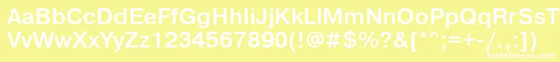 フォントPragmaticalightfttBold – 黄色い背景に白い文字