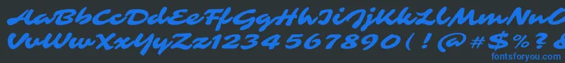 SarinaRegular Font – Blue Fonts on Black Background