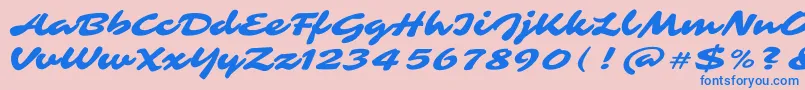 SarinaRegular Font – Blue Fonts on Pink Background