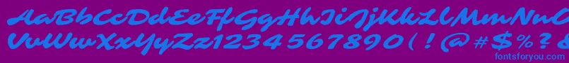 SarinaRegular Font – Blue Fonts on Purple Background