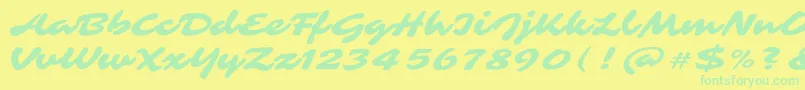 SarinaRegular Font – Green Fonts on Yellow Background