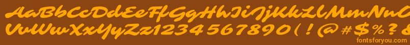 SarinaRegular Font – Orange Fonts on Brown Background