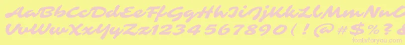 SarinaRegular Font – Pink Fonts on Yellow Background