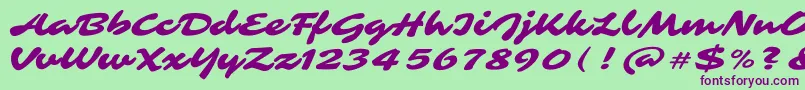 SarinaRegular Font – Purple Fonts on Green Background