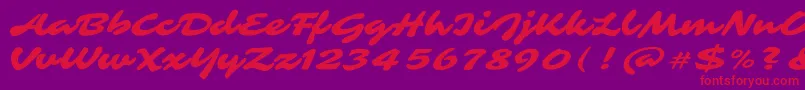 SarinaRegular Font – Red Fonts on Purple Background