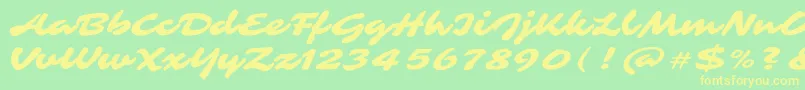 SarinaRegular Font – Yellow Fonts on Green Background