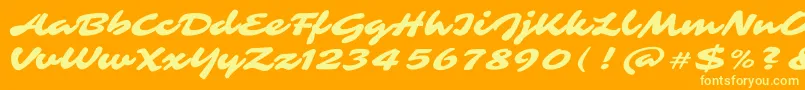 SarinaRegular Font – Yellow Fonts on Orange Background