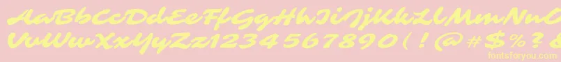 Weitere Informationen zur SarinaRegular-Schriftart SarinaRegular-Schriftart – Gelbe Schriften auf rosa Hintergrund