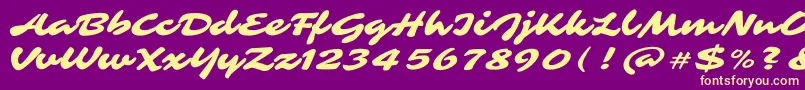 SarinaRegular Font – Yellow Fonts on Purple Background