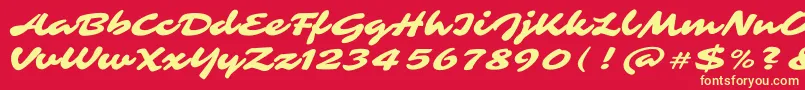 SarinaRegular Font – Yellow Fonts on Red Background