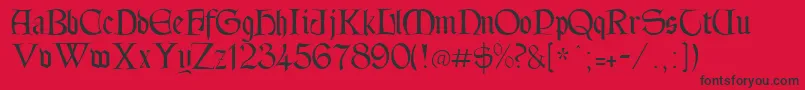 Tintagel Font – Black Fonts on Red Background