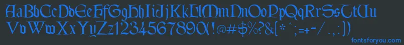 Tintagel Font – Blue Fonts on Black Background