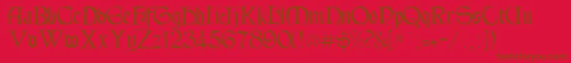 Tintagel Font – Brown Fonts on Red Background