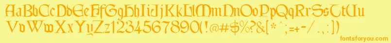 Tintagel Font – Orange Fonts on Yellow Background