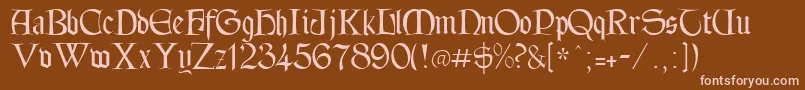 Tintagel Font – Pink Fonts on Brown Background