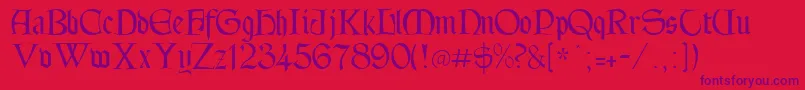 Tintagel Font – Purple Fonts on Red Background