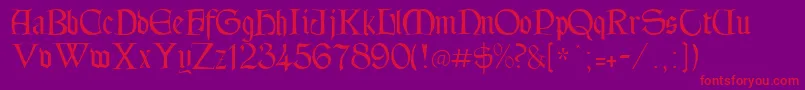 Tintagel Font – Red Fonts on Purple Background