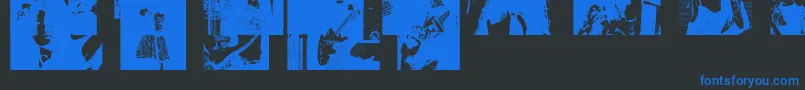 Amybats4フォントについての詳細 フォントAmybats4 – 黒い背景に青い文字