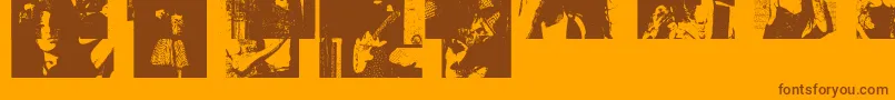 Amybats4 Font – Brown Fonts on Orange Background