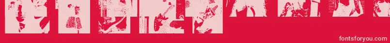 fuente Amybats4 – Fuentes Rosadas Sobre Fondo Rojo
