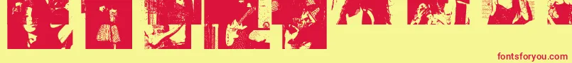 Fonte Amybats4 – fontes vermelhas em um fundo amarelo