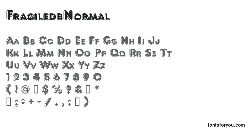A fonte FragiledbNormal – alfabeto, números, caracteres especiais