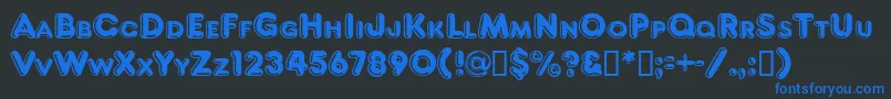 FragiledbNormal Font – Blue Fonts on Black Background