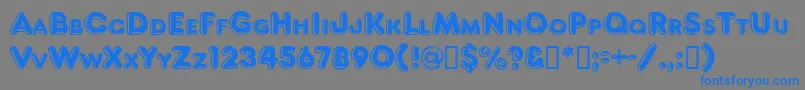 FragiledbNormal-Schriftart – Blaue Schriften auf grauem Hintergrund